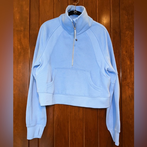 Lululemon Scuba Oversized Funnel Neck Half Zipper in Aero Blue Size XS/S NEW - Picture 1 of 7